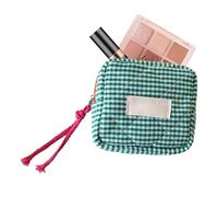 small makeup bag small cosmetic bag portable lipstick storage bags for girl travel square plaid car key storage bags rangem, Green, Se référer au descriptif, Refer to description