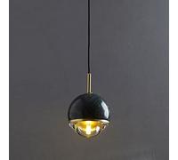 Small Malachite Green Marble Ball Chandelier - Adjustable Copper Pendant Light LED Industrial Ceiling Lamp for Living Room Villa Modern Home Decor