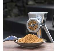 Small manual granulator, fish bait, bird food, parrot food, chicken, duck, cat, dog, rabbit, rat feed, homemade pellet tool for household use (silvery,Particle size 4mm)