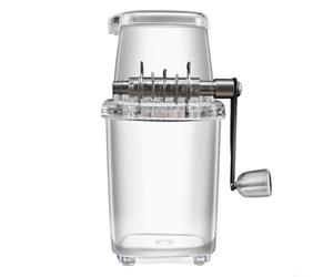 Small Manual Ice Shaver for Home Barbecue Camping Picnics and Relaxing Evenings Featuring Stainless Steel Cutting Mechanism and Clear Body (transparent)