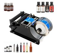 Small Manual Label Applicator, Semi-Automatic Adjustable Bottle Labeling Machine Labeler, Self-Adhesive Labeling Machine, 30 Pieces/min, for Round Bottle Food, Chemical, Cosmetics,