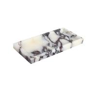 Small Marble Bathroom Tray, Real Marble Vanity Tray, Natural Stone Organizer for Countertop, Mini Marble Organizer for Jewelry Perfume Towel, Non-Resin Non-Ceramic (Calacatta Viola 7.9" x 3.9" x 0.7")