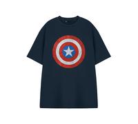 (Small) Marvel Captain America Short Sleeved T-Shirt (Mens Blue)