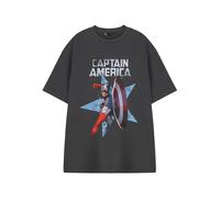 (Small) Marvel Shield Throw Short Sleeved T-Shirt (Mens Grey)