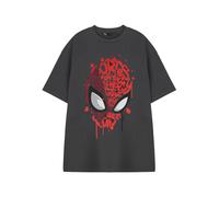 Marvel Spiderman Mens T-Shirt | Mens Charcoal Short Sleeve Graphic Tee | Friendly Neighbourhood Spidey | Superhero Comics Apparel | Peter Parker Hero Top | Official Merchandise for Fans