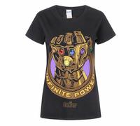 Marvel Black Thanos Infinity Guantlet Short Sleeved T-Shirt Womens