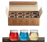 Small Mason Jars 2 oz Shot Glasses Set (8 Pack) Cute Mini Mason Jars for Ginger Shots, Tequila, Whiskey, Liquor, Alcohol, Beer, Juice, Birthdays, Favors, Unique Bar Gift, Moonshine Shooter Bottles