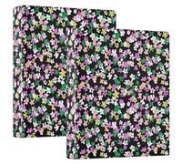 Small Meadow Plants Flower 3 D-Ring Binder A4 2 Pack with 200 Sheet for Kids School Supplies Women Men Office