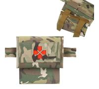 Small Med Kit Pouch Medical Storage Emergency, Tactical Mini First Aid Micro Empty IFAK Compact EDC Bag, Trauma EMT Pack With Tourniquet Holder Belt Molle Portable(1PCS-CP)