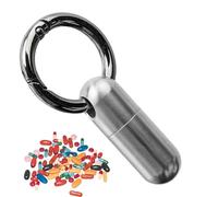 Small Medicine Bottle Metal Pill Case Portable Pill Box Titanium Waterproof Portable Pill Box Medical Pill Box - Daily Anti-Rust Pill Organizer, Pill Holder Keychain