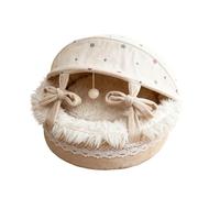 Small Medium Dog Cat Bed With Blanket Attached Round Calming Hooded Cozy Dog Cat Beds For Small Dogs Soft Cuddler Puppy Pet Bed And Dog Cat Burrow Bed AntiSlip Bottom 72642