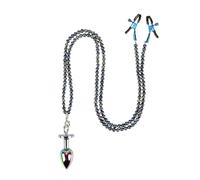 Small Medium Large Anal Beads Butt Plug Pearl Nipple Clamps Set with Chain Metal Breast Clip Bondage Slave Couple Game Sex Toy Rainbow Anal Plug S S