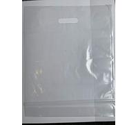 SMALL MEDIUM LARGE CLEAR PLASTIC BAGS BOUTIQUE SHOPPING GIFT BOUTIQUE PARTY FANCY GIFT SHOP CARRIER BAG (10'' x 12'' + 4'', 500)