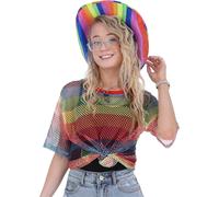 Smiffys Unisex Rainbow Mesh Top, Rainbow/Gay Pride Items Fancy Dress, Rainbow/Pride Dress Up Accessories
