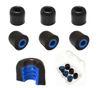Small Memory Foam Ear Tips for Small Ear Canal - Universal Replacement Earbuds Tips for 4.5 mm-6mm - Sport Anti-Slip, Noise Isolating, with Threads, 3 Pairs, Storage Box