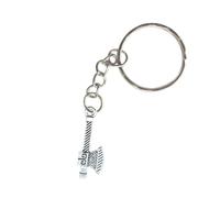 Small Metal Axe Keyring Viking Medieval Battle Keychain Celtic Norse Silver Gift Key Chain Ring Men's Accessory Chopping Wood Xmas Novelty Pendant Charm