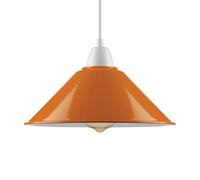 Small Metal Lamp Shades, 22cm Orange Light Shade, Modern Lampshades for Ceiling Lights, Table Lamps and Floor Lamps, Easy Fit Pendant Light Shades Ceiling for Living Room, Bedroom, Kitchen, Hallway