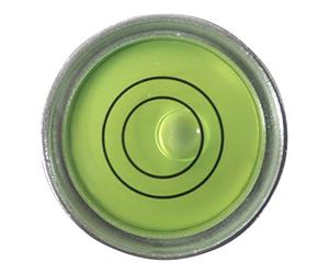 Small Metal Round Circular Bulls Eye Spirit Bubble Level (Green Liquid) Circular - Surface Level Tool Clock Camera Hobby Tripod Caravan