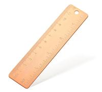 Small Metal Ruler Brass Rulers 4 Inches, Small Ruler for Journaling Mini Short Straight Rulers, Dual Scale Metric and Imperial Measurement Too Machinist Bookmark-Ruler for Drawing Engineering Office