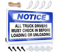 Small Metal Tin Notice All Truck Drivers Must Check In Before Loading Or Unloading Tin Sign Funny Wall Decor Signs Tin Signs For Garage(30X40CM)