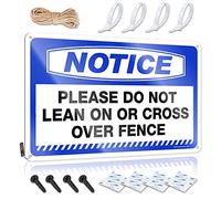 Small Metal Tin Notice Please Do Not Lean On Or Cross Over Fence Tin Sign Tin Sign Decor Funny Decor For Bar(30X40CM)