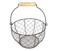 Small Metal Wire Egg Basket, Handle Vintage Kitchen Storage Basket, Fresh Egg Holder Countertop Storage Baskets - For Collecting Carrying Fruit Vegetable Home Decor Pantry Farmhouse Apartment