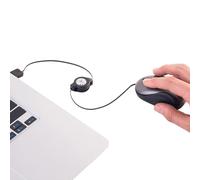 Small Mice for Laptop, Small Travel USB Mice with Retractable Cable, Laptop Accessories for PC Desk Work Gamers Programmers Digital Nomads Business Men Conference Room Hotel