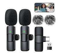 Small Microphone | Clip On Neck Microphone - Noise-Cancelling Portable High-Quality Sound Recorder for Podcasting Interviews Vlogging Studio Content Creation Video Recording Streaming