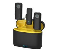 Small Microphone For Recording - Wireless Lavalier, Clips on Transmitter | Noise Cancelling Microphone for Interviews, Vlogs, Reels, Singing Audio, Compatible with Camera Phone and Tablet