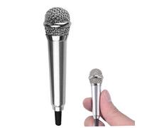 Small Microphone Mini Microphone Portable Tiny Mini Microphone with Wire Small Vocal Mic Chatting and Singing for Mobile Phone Laptop Notebook Silver