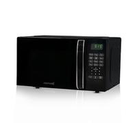 Small microwave worktop 0.7 m³ with digital display, the 700 W black stainless steel microwave has 10 power levels, compact mini microwave with