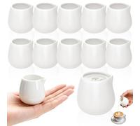 Small Milk Jug,12 Pcs 50 ml Mini Sauce Jugs, White Ceramic Milk Jugs, Without Handle, for Coffee Milk Creamer and Sauces
