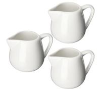 Small Milk Jug 3 Pieces 130 ml Creamer Jug with Handle Ceramic Sauce Cups Gravy Serving (MJ1)