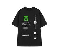 Minecraft Creeper Mens Black Graphic Tee | Hostile Behaviour Video Game Shirt |Classic Game Theme Top | Short Sleeve Crew Neck Pull On Casual Wear | Having a Blast Apparel