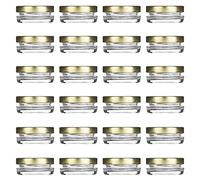 Small Mini Glass Jars With Tin Lids - 24 pack x 0.5 oz - All Purpose Empty Storage Jars