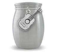 Small Mini Guitar Memorial Ashes Holder Container Jar Vial Brushed Stainless Steel Cremation Funeral Urn Music Musician