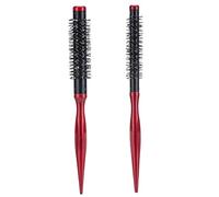 Small Mini Round Hair Brush Set 2Pcs: Heat Nylon Bristles, Fine Short Hair Blow Dry Styling Comb, 12mm 15mm. Hair Brush for Men & Women, Professional Curling Tool, Aluminum &