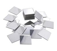 Small Mirrors for Crafts, 50 Pcs 1 Inch Self Adhesive Small Square Mirror Acrylic Mini Mirror Stickers for DIY Crafts Projects Home Kitchen Bathroom Wall Table Decor