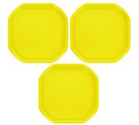 Small Mixing Tray Colourful Tuff Trays Kids Sand Pit Play 70 cm x 70 cm Messy Play Tray Concrete and Mortar Mixing Tray (Qty - 3, Yellow)