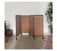 Small mobile room divider with wheels foldable, 4-panel outdoor dividers for privacy 48 in high, rolling privacy screen for room separation, Portable Wall Divider (Color : Brown,