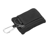 Small Molle Utility Pouch, EDC Molle Pouch Nylon Zipper Pocket Design with Carabiner for Hiking (Black)