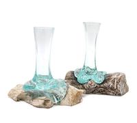 Molten Glass on Whitewash Wood - Vase - Small