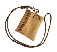 Small Money Belt with Keyring Hook Against Scratch University Cloth Dense Plan for Backpacking Backpacking Rudiments Tiny Code Digital Wallet, Khaki, Mass Beauty