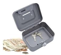 Small Money Lock Box, Steel Cash Box with Key Lock, Metal Cash Boxes, Safe Locks Boxes Money Bank, Portable Cashs Storage Case, for Kids Adults