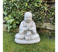 Small Monk On A Cushion Garden Ornament