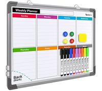 Small Monthly Calendar Dry Erase Whiteboard for Wall, 16" x 12" Magnetic Dry Erase Board, Hanging Double-Sided White Board, Portable Board for Drawing, Kitchen, Planning, Memo, School, Home, Office