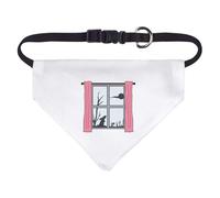 Small 'Moon Gazing Hare Through Window' Dog/Cat/Pet Bandana (PD00062009)
