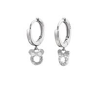 Small Mouse Dangle Hoop Earrings for Women Girls 925 Sterling Silver Cubic Zirconia Charm Animal Mice Huggie Sleeper Hoops Cartilage Hypoallergenic for Sensitive Ear Jewelry