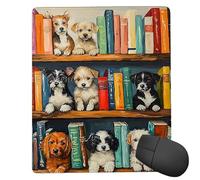 Small Mouse Mat 180 x 220 mm Gaming Mouse Pad Waterproof Mousepad with Stitched Edges Small Desk Mat with Rubber Base, for Wireless Mouse, Desk Accessories for Men, Gifts (Tree House Dog) ku-947