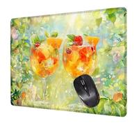 Small Mouse Mat 20 x 15 cm, Orange Mini Gaming Mouse Pad Cocktail Desk Mats, Non-Slip Rubber Base, Waterproof Stitched Edges Mousepad for Travel Office Laptop Portable Gaming Mat Desk Decor H0-640
